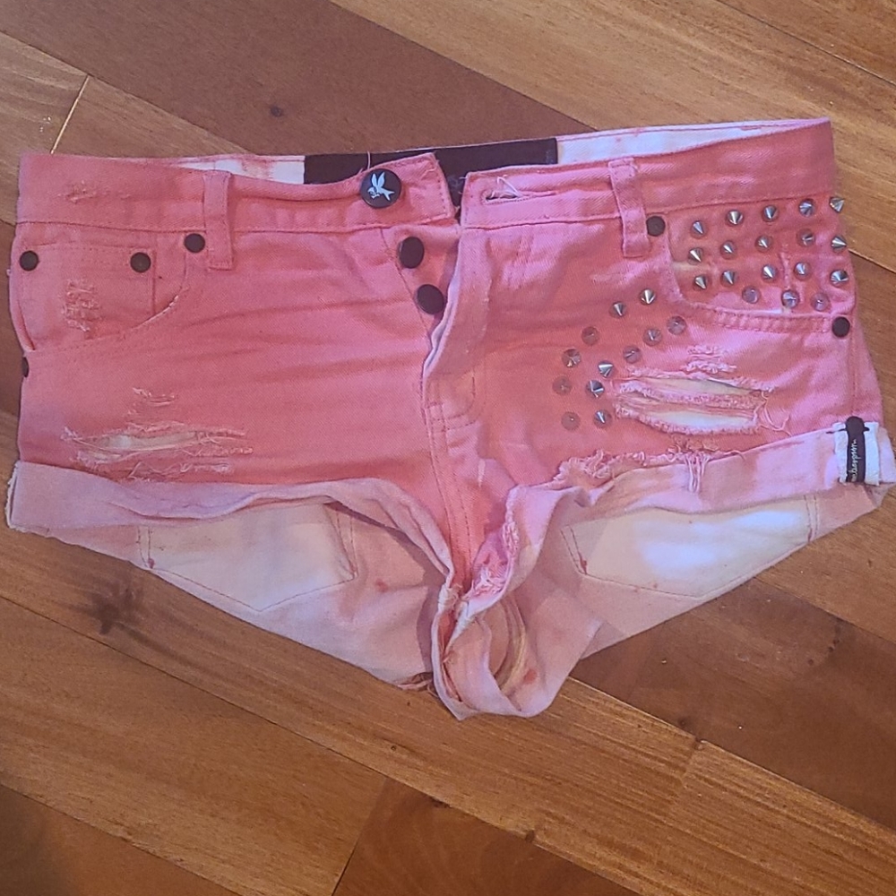 Rare One Teaspoon Pink Denim Shorts